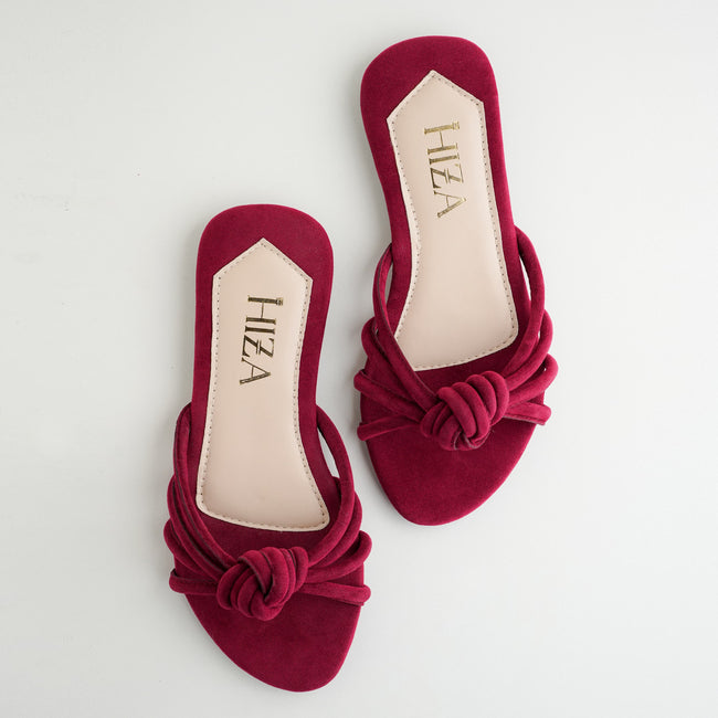 Hiza Velvet Knot - Maroon